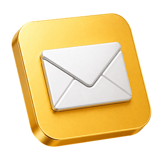 Élément décoratif sous forme d'enveloppe mail 3D sur la page nous contacter